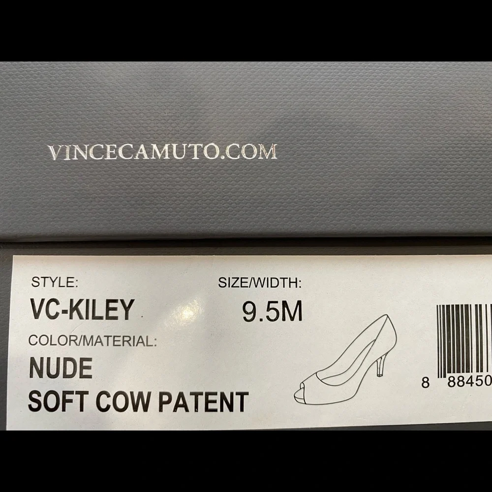 NWB Vince Camuto Nude Soft Cow Patent Heels - Picture 2 of 6